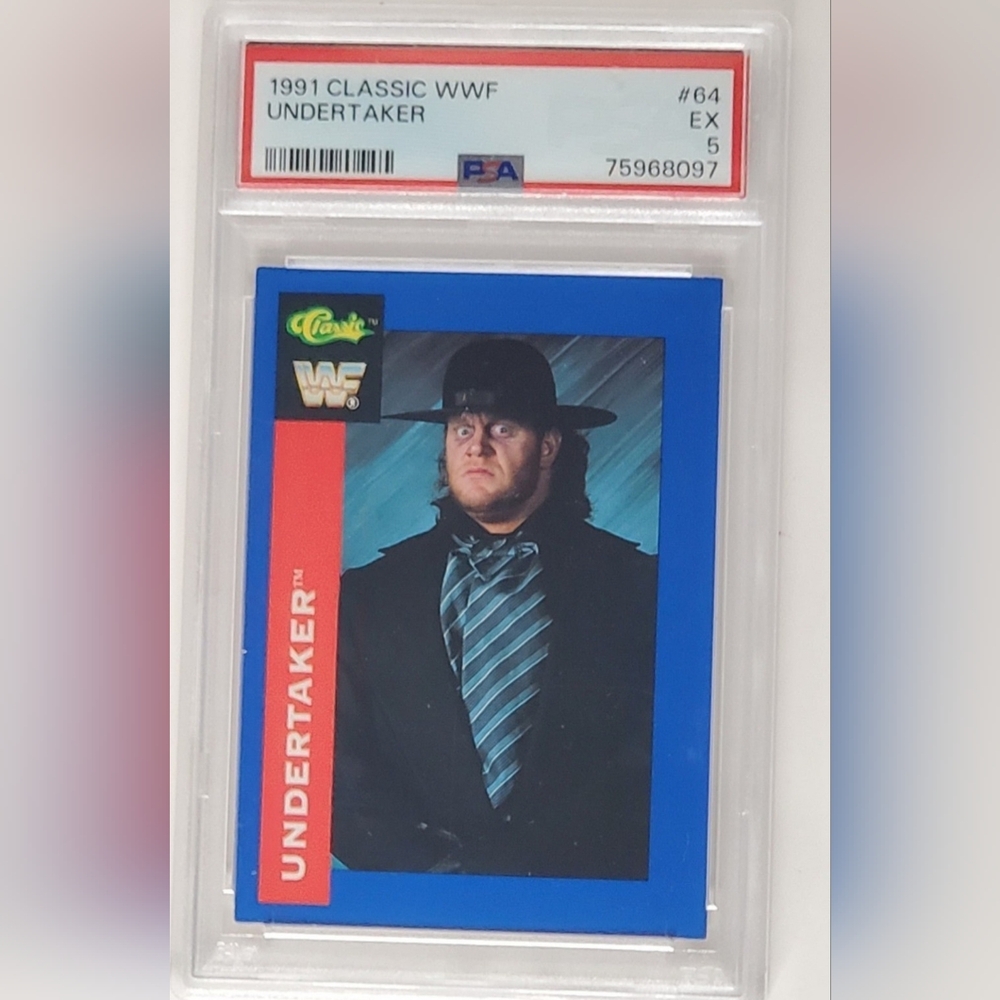 1991 WWF Classic Trading Card #64, The UNDERTAKER - Rookie card, PSA Graded